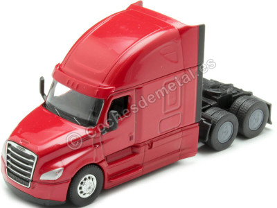 Cochesdemetal.es 2023 Cabeza Tractora Freightliner Cascadia 3 Ejes Rojo 1:64 Welly 68060F