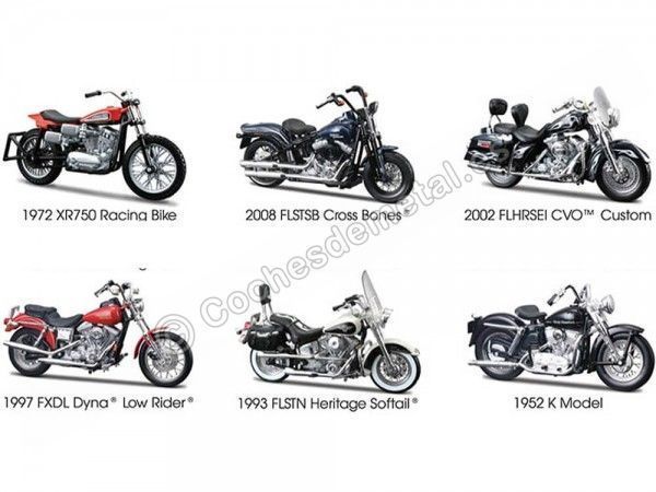 Lote 6 Motocicletas Harley-Davidson 1:18 Maisto 31360 Series 30 Cochesdemetal 1 - Coches de Metal 