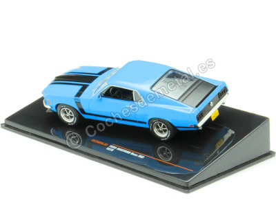 Cochesdemetal.es 1970 Ford Mustang BOSS 302 Azul/Negro 1:43 IXO Models CLC569N 2