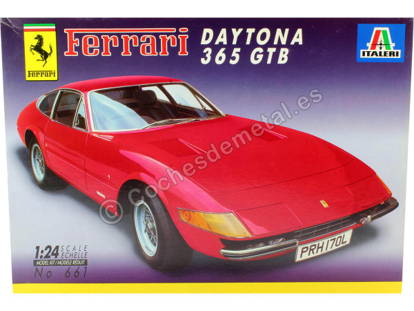 Cochesdemetal.es 1971 Ferrari Daytona 365 GTB "Plastic Model Kit" Rojo 1:24 Italeri 661