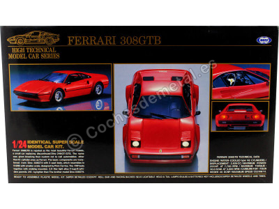 Cochesdemetal.es 1977 Ferrari 308 GTB "Plastic Model Kit" Rojo 1:24 Marui 22004