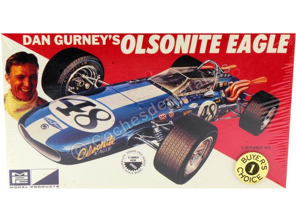 Cochesdemetal.es 1968 Olsonite Eagle Nº48 Dan Gurney Indy 500 "Plastic Model Kit" Azul Decorado 1:25 MPC 6026