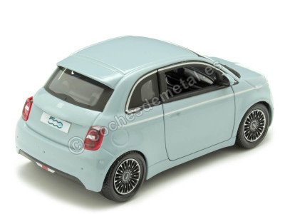 Cochesdemetal.es 2021 Fiat 500e Full Electric Azul Claro 1:24 Bburago 21110 2