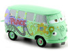 Cochesdemetal.es 2006 Volkswagen T1 CARS Fillmore Flower Power Hippy "Disney-Pixar Cars" Green Mint Decorated 1:24 JADA TOYS ...