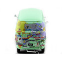 Cochesdemetal.es 2006 Volkswagen T1 CARS Fillmore Flower Power Hippy "Disney-Pixar Cars" Green Mint Decorated 1:24 JADA TOYS ...