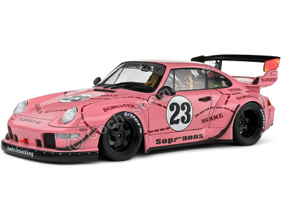 Cochesdemetal.es 2020 Porsche 911 (993) RWB Rauh-Welt Sopranos Pink Pig Rosa 1:18 Solido S1808503