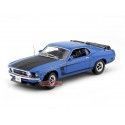 Cochesdemetal.es 1969 Ford Mustang Boss 302 Azul / Negro 1:18 Welly 12516