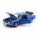 Cochesdemetal.es 1969 Ford Mustang Boss 302 Azul / Negro 1:18 Welly 12516