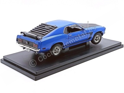 Cochesdemetal.es 1969 Ford Mustang Boss 302 Azul/Negro 1:18 Welly 12516 2