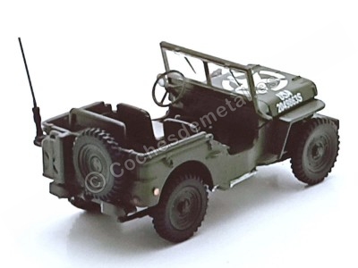 Cochesdemetal.es 1941 Jeep Willys 1-4 Ton Army Militar Truck "Abierto" Verde Caqui 1:43 Cararama 90140 2