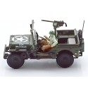 Jeep Willys Militar Armado en Verde Caqui - Réplica 1:43 Cararama