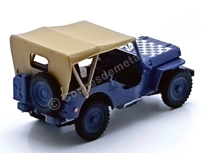 Cochesdemetal.es 1941 Jeep Willys Casablanca 1-4 Ton Army Militar Truck "Cerrado" Azul 1:43 Cararama 91840 2