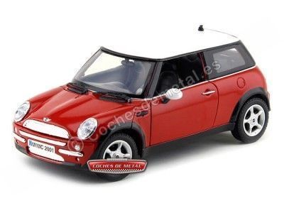 CARSDEMETAL.ES 2004 MINI COPER R50 RED-WHITE 1:18 MOTEUR MAX 73114