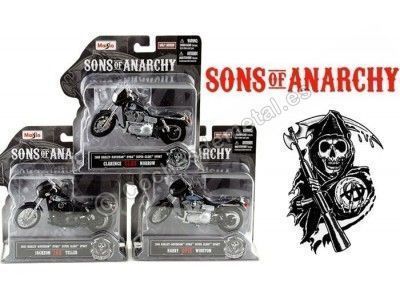 Cochesdemetal.es SET 3 Motocicletas Harley-Davidson TV Series Sons of Anarchy 1:18 Maisto 35024A 2