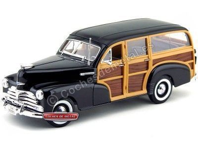 Cochesdemetal.es 1948 Chevrolet Fleetmaster Negro-Madera 1:18 Welly 19848