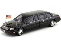 2001 Cadillac Deville Presidential Limousine Negro 1:24 Yat Ming 24018