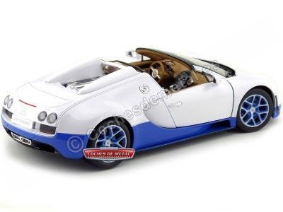 2014 Bugatti Veyron 16.4 Grand Sport Vitesse Blanco-Azul 1:18 Rastar 43900 Cochesdemetal.es 2
