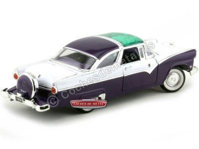 Cochesdemetal.es 1955 Ford Fairlane Crown Victoria Púrpura/Blanco 1:18 Lucky Diecast 92138 2