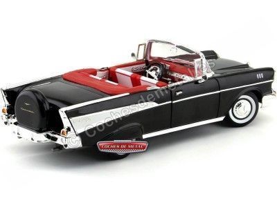 Cochesdemetal.es 1957 Chevrolet Bel Air Convertible Negro 1:18 Lucky Diecast 92108 2