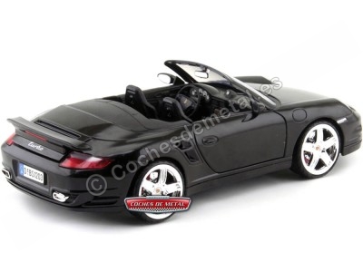 Cochesdemetal.es 2008 Porsche 911 Turbo Cabriolet Negro Metalizado 1:18 Motor Max 73183BK 2