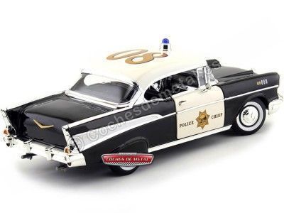 Cochesdemetal.es 1957 Chevrolet Bel Air Hard Top Police Car 1:18 Lucky Diecast 92107 2