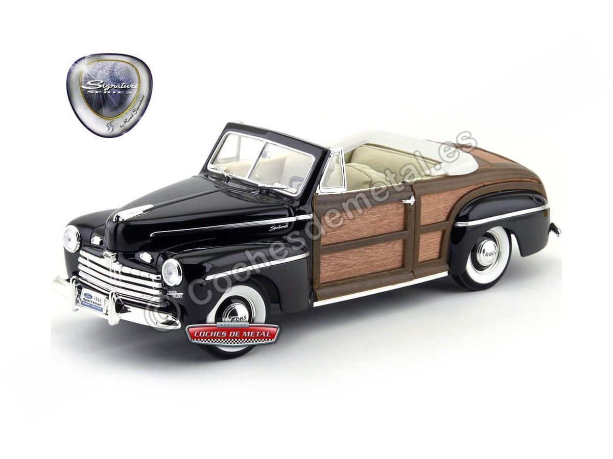 1946 Ford Sportsman Convertible Super Deluxe Black-Woody 1:18 Lucky Diecast 2004