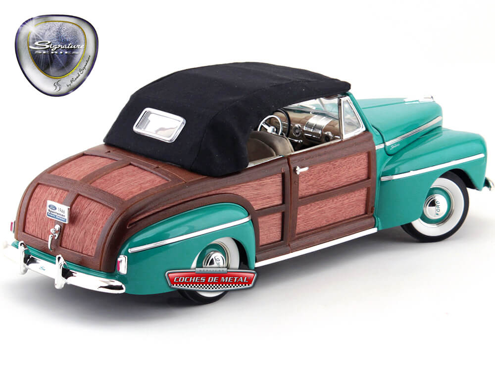 LUCKY Modelo A Escala Compatible con Ford Sportsman Convertible 1946 Green 1:18 Die Cast LDC20048GR 