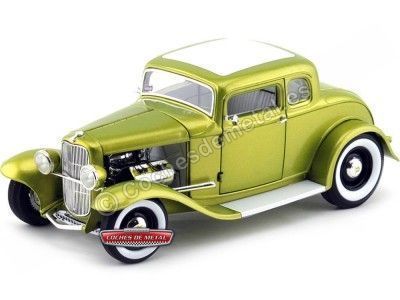 1932 Ford Five Window Deluxe Coupe Hot Rod Verde 1:18 ACME GMP A1805006 Cochesdemetal.es