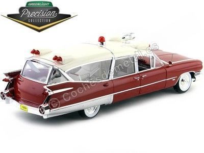 1959 Cadillac Ambulancia Red and White 1:18 GreenLight Precision Collection PC18001 Cochesdemetal.es 2
