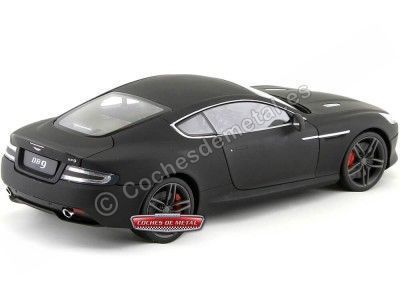 Cochesdemetal.es 2013 Aston Martin DB9 6.0 V12 Coupé Negro Mate 1:18 Welly 18045 2