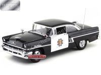 1956 Mercury Montclair Hard Top Police Car Black-White 1:18 Sun Star 5146