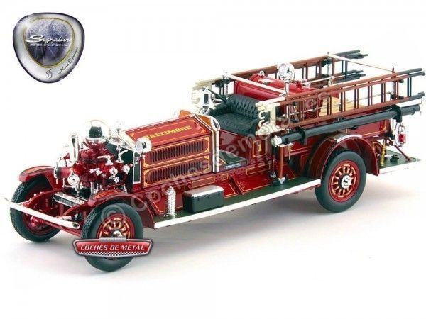 1925 Ahrens-Fox N-S-4 Camion de Bomberos Rojo 1:24 Lucky Diecast 20108 Cochesdemetal 1 - Coches de Metal 