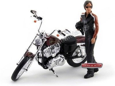 Cochesdemetal.es Figura de Resina a Escala 1:12 "Motorista Jane" American Diorama 77712