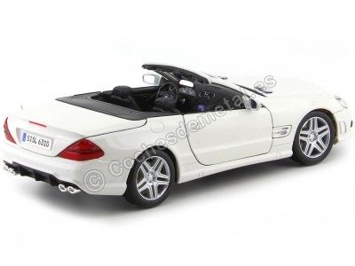 Cochesdemetal.es 2009 Mercedes-Benz SL 63 AMG Cabrio Blanco 1:18 Maisto 31168 2