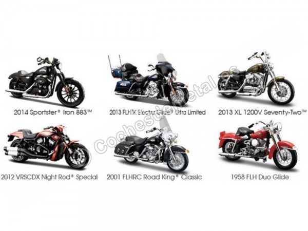 Cochesdemetal.es Lote 6 Motocicletas Harley-Davidson 1:18 Maisto 31360 Series 33