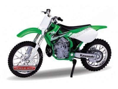 2002 Kawasaki KX 250 Verde 1:18 Welly 12169 Cochesdemetal.es