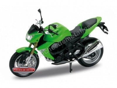 2007 Kawasaki Z1000 Verde-Negro 1:18 Welly 12831 Cochesdemetal.es