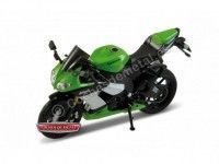 2009 Kawasaki Ninja ZX-10R Verde-Negro 1:18 Welly 12809