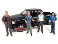 Set 4 Figuras de Resina "Detectives" 1:18 American Diorama 23891