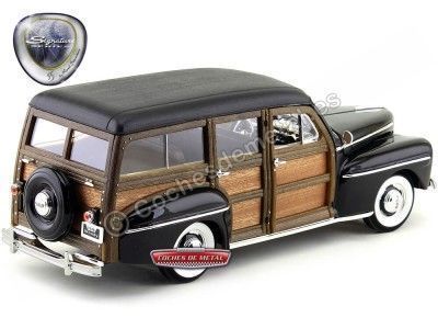 1948 Ford Super Deluxe Woody Estate Wagon Black 1:18 Lucky Diecast 20028 Cochesdemetal.es 2