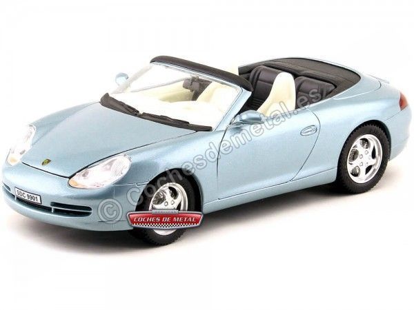 Cochesdemetal.es 1998 Porsche 911 Cabriolet Azul Cielo 1:18 Solido 9028