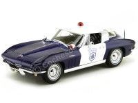 1965 Chevrolet Corvette Sting Ray Coupé Police Azul/Blanco 1:18 Maisto 31381