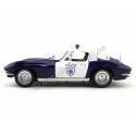 Cochesdemetal.es 1965 Chevrolet Corvette Sting Ray Coupé Police Azul-Blanco 1:18 Maisto 31381