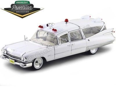 1959 Cadillac Ambulancia White 1:18 GreenLight Precision Collection PC18004 Cochesdemetal.es
