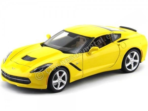 Cochesdemetal.es 2014 Chevrolet Corvette C7 Stingray Amarillo 1:18 Maisto 31182