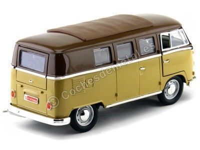 1962 Volkswagen Microbus Combi Type 2 T1 Marron-Gold 1:18 Lucky Diecast 92328 Cochesdemetal.es 2