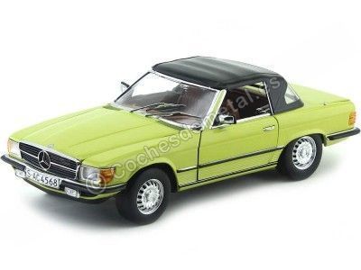 Cochesdemetal.es 1977 Mercedes-Benz 350 SL W107 Closed Convertible Mimosa Yellow 1:18 Sun Star 4568