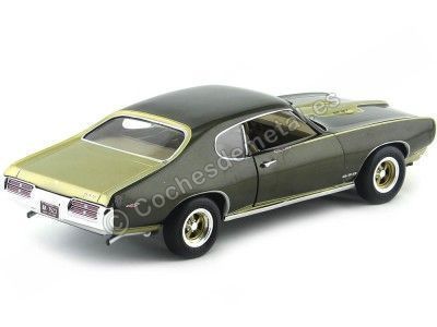 Cochesdemetal.es 1969 Pontiac GTO Royal Bobcat Edition Green-Gold 1:18 Auto World AMM1042 2