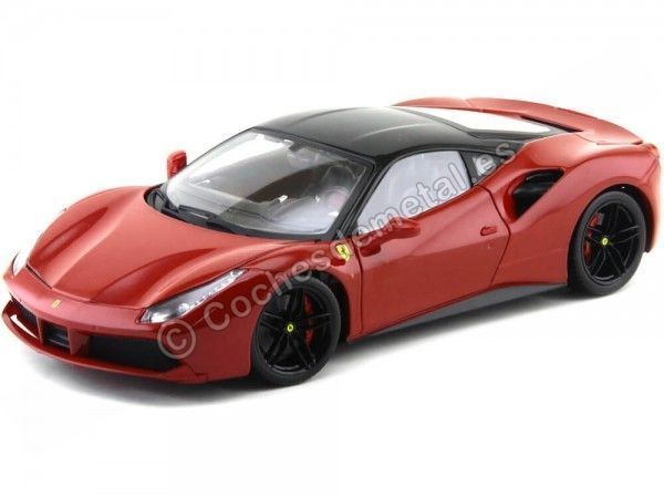 Cochesdemetal.es 2015 Ferrari 488 GTB ROJO / NEGRO 1:18 BBURAGO Signature Series 16905