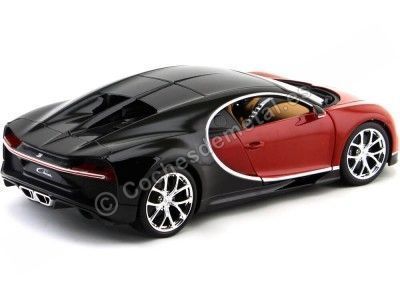 2016 Bugatti Chiron Rojo-Negro 1:18 Bburago 11040 Cochesdemetal.es 2